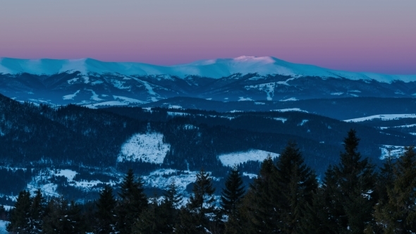 Sunrise In Winter Mountain alt