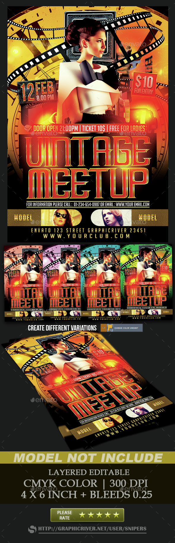 Vintage Meetup Flyer - Events Flyers
