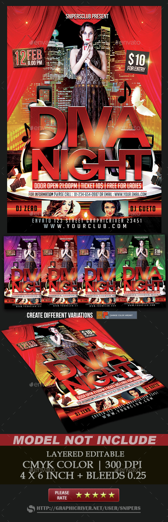 Diva Night Flyer - Events Flyers