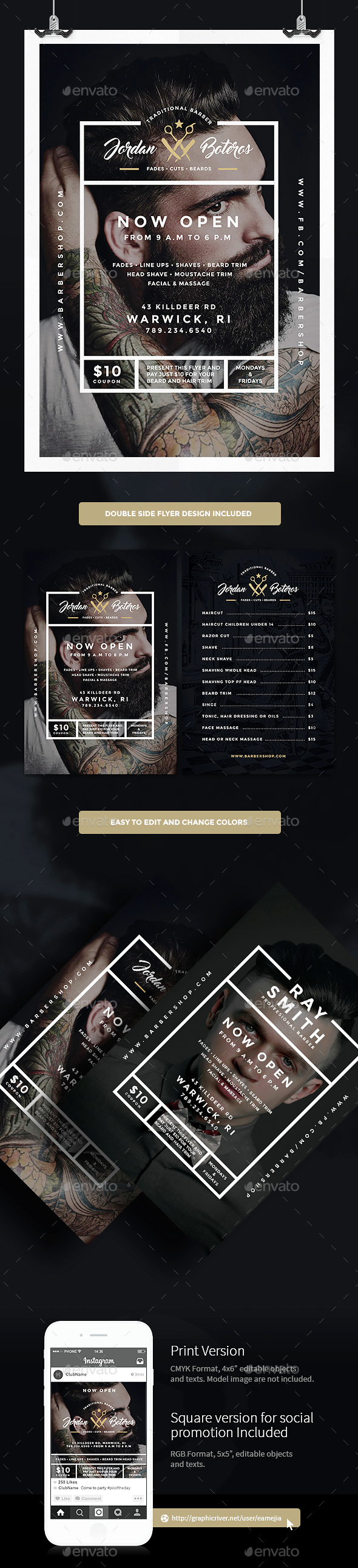 Barber Shop Flyer - Flyers Print Templates
