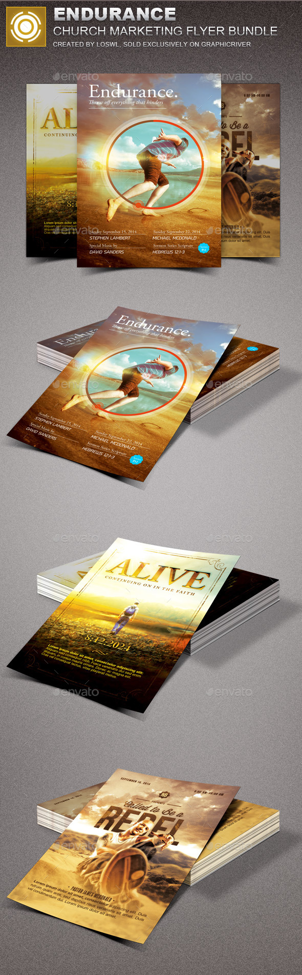 Endurance Church Marketing Flyer Template Bundle - Church Flyers