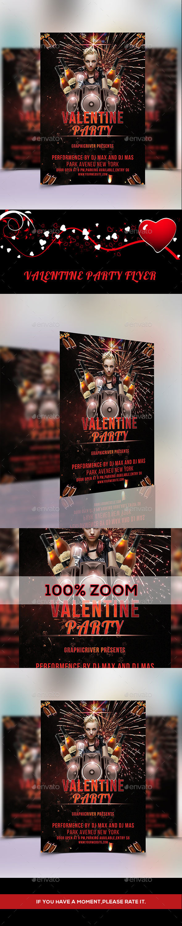 Valentine party flyer - Flyers Print Templates