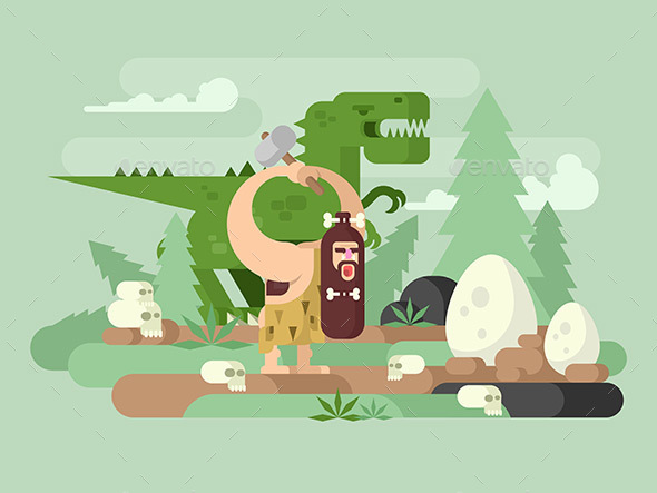 Primitive Man with Dinosaur - Miscellaneous Characters