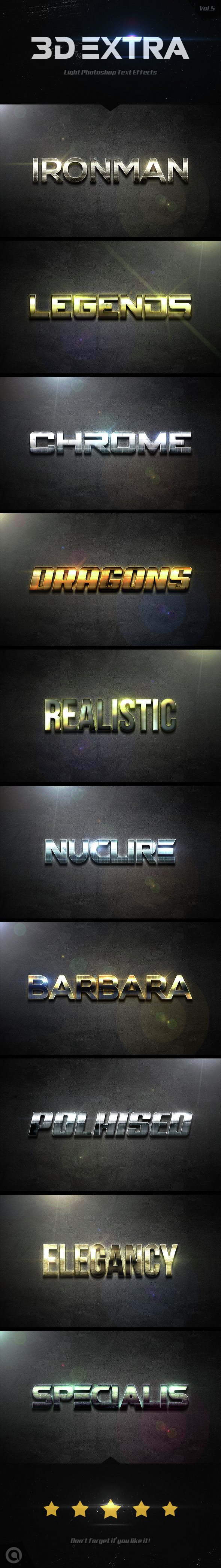3D Extra Light Text Effects Vol.5 - Styles Photoshop