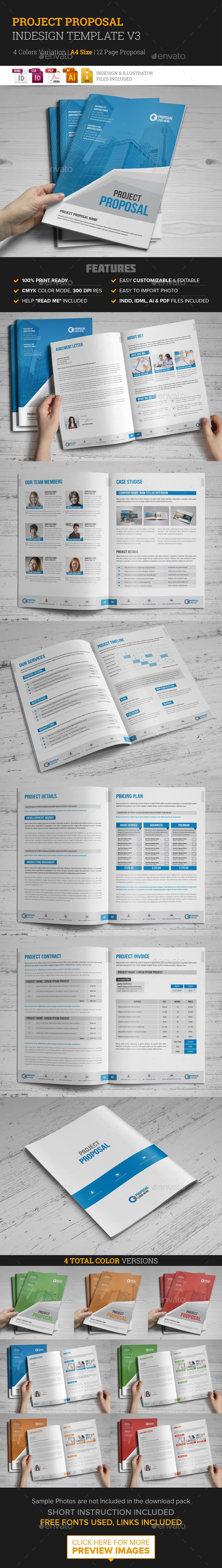Project Proposal InDesign Template v3 - Proposals & Invoices Stationery