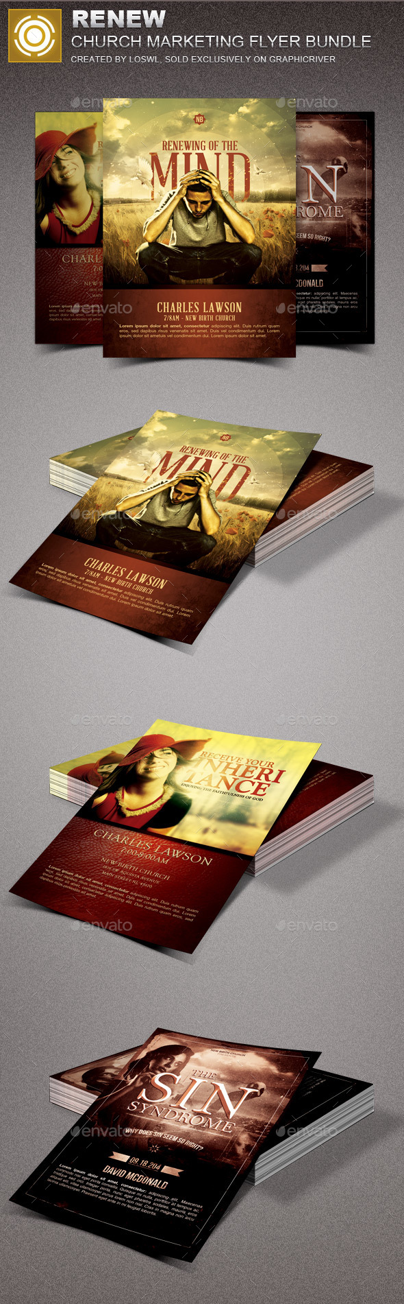 Renew Church Marketing Flyer Template Bundle - Church Flyers