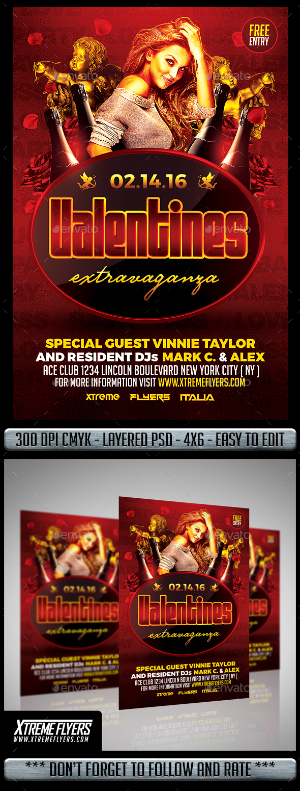Valentines Flyer - Clubs & Parties Events