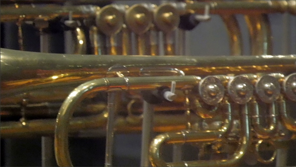 A Small Tuba in a Horizontal View 