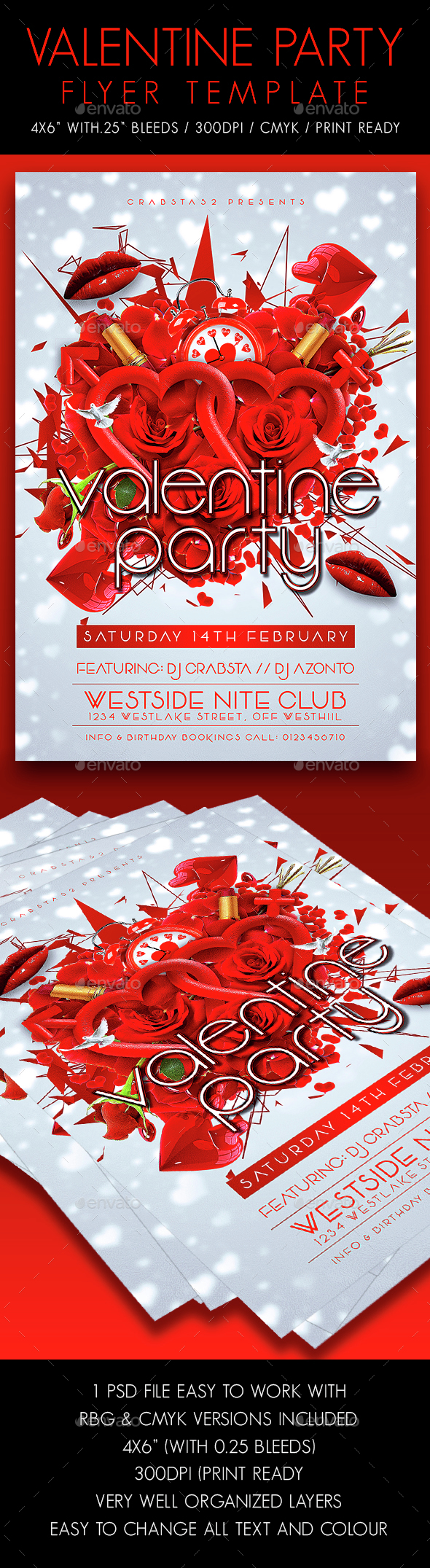 Valentine Party Flyer Template - Events Flyers