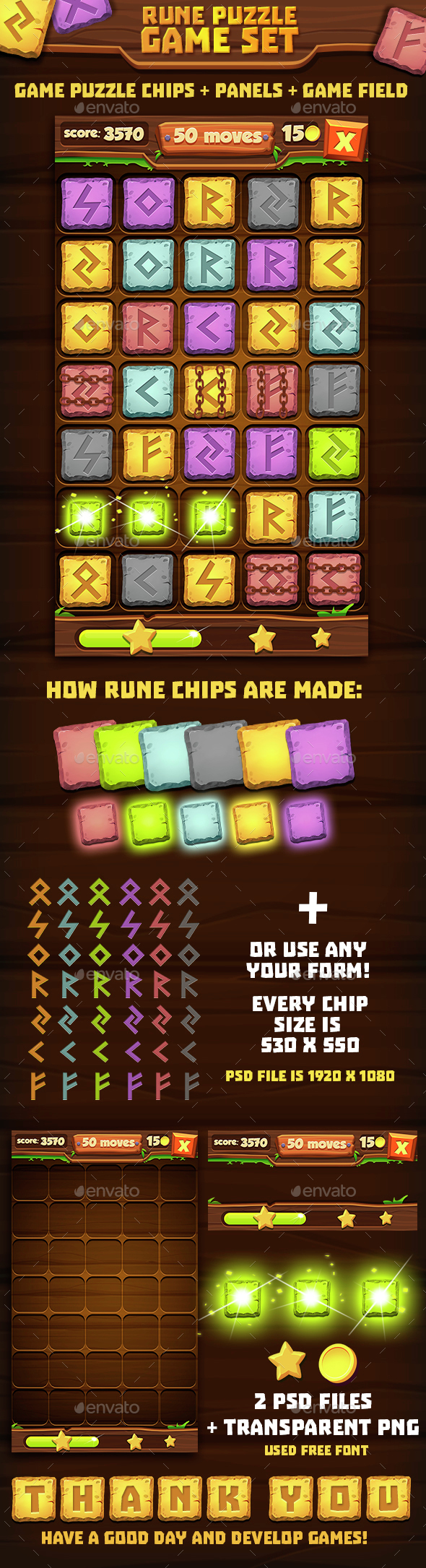 Stone Puzzle Game Set - Game Kits Game Assets