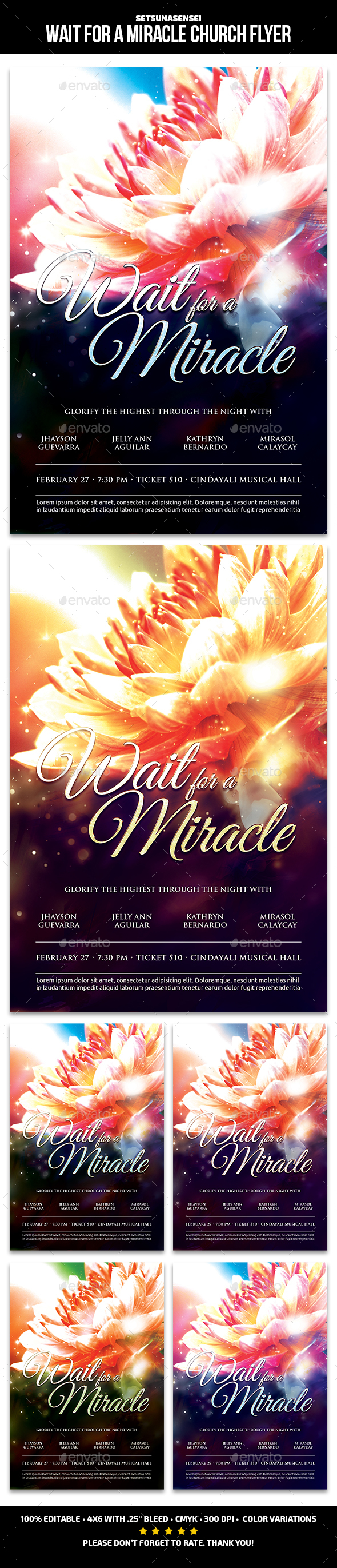 Wait for a Miracle Church Flyer - Church Flyers