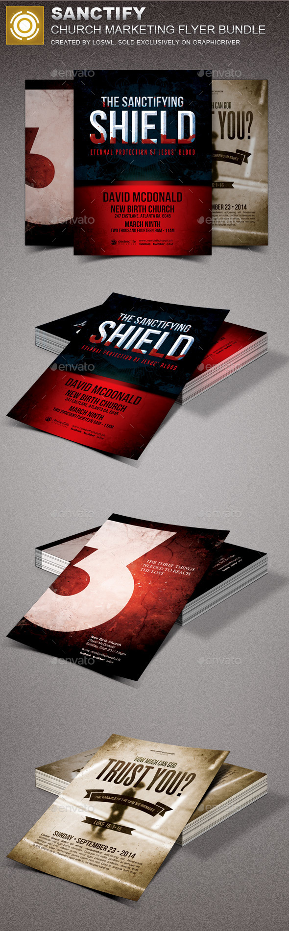 Sanctify Church Marketing Flyer Template Bundle - Church Flyers