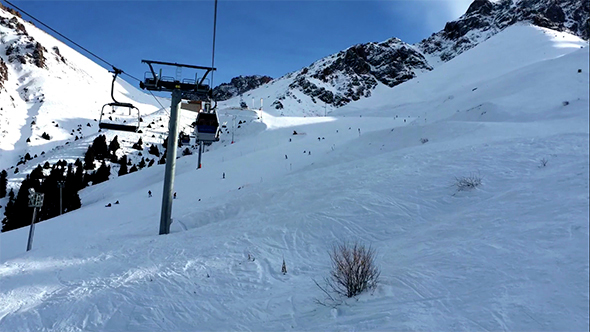 Cableway Fast Move at Ski Resort