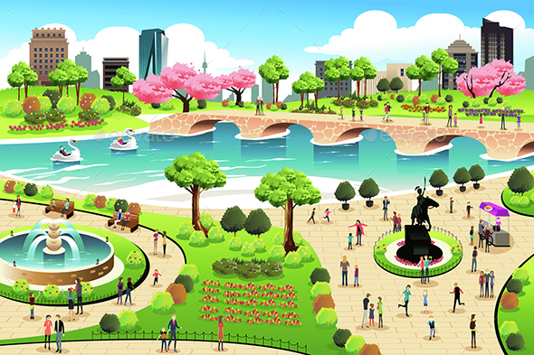 People Visiting a Public Park - Nature Conceptual