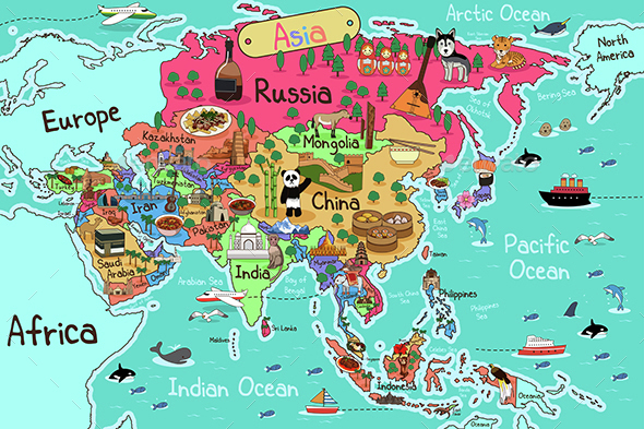 Asia Map - Travel Conceptual