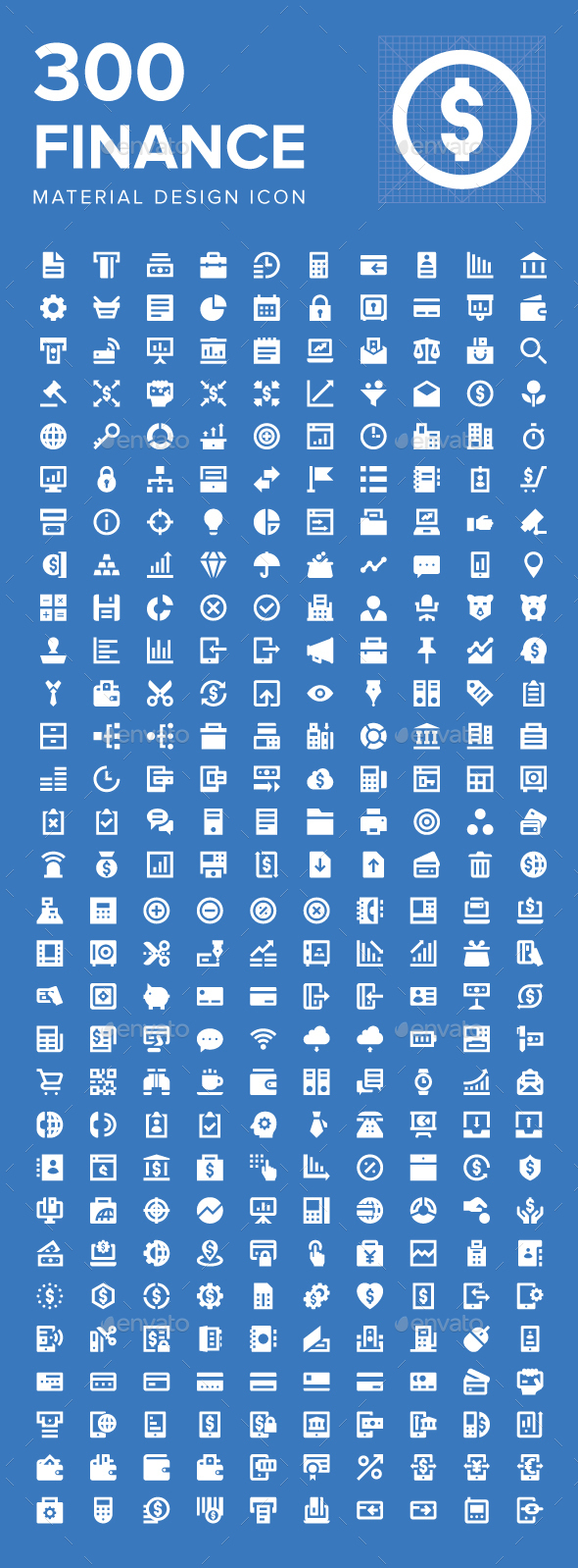 300 Finance Material Design Icons - Business Icons