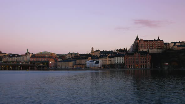 Stockholm city architecture buildings at dusk