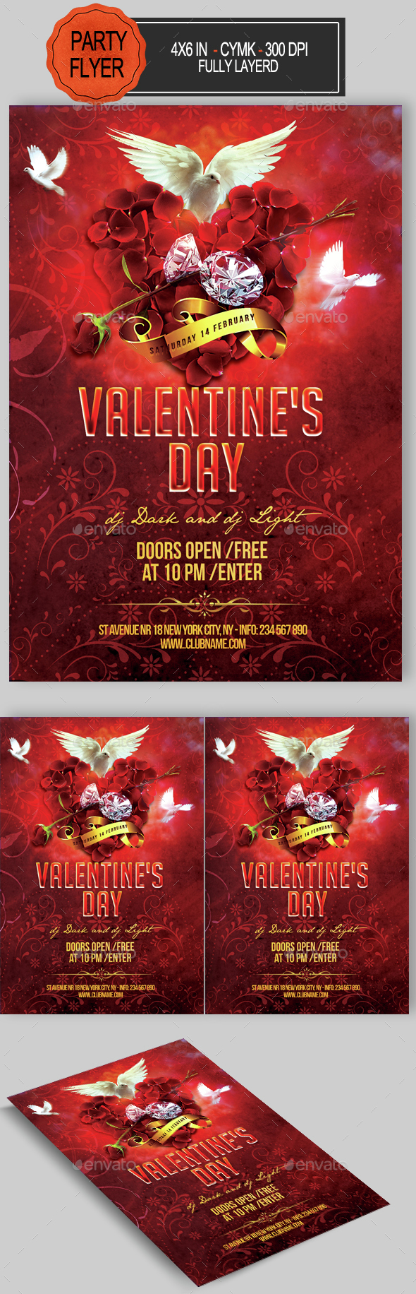 Valentine's Day Flyer - Clubs & Parties Events