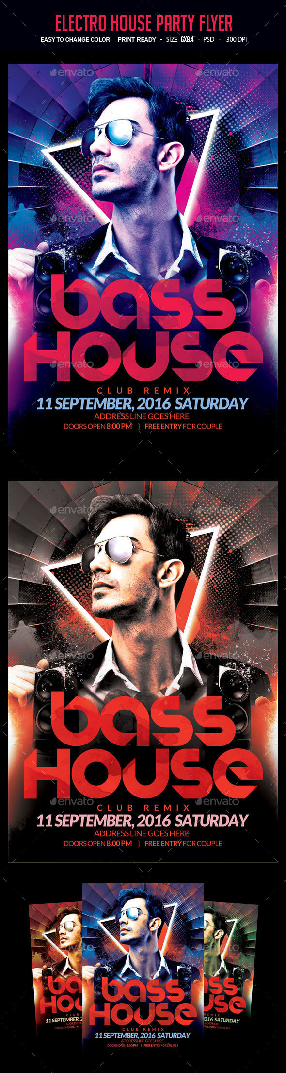 Electro House Party Flyer - Clubs & Parties Events