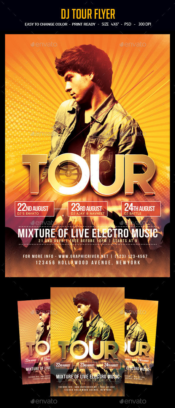 DJ Tour Flyer - Clubs & Parties Events