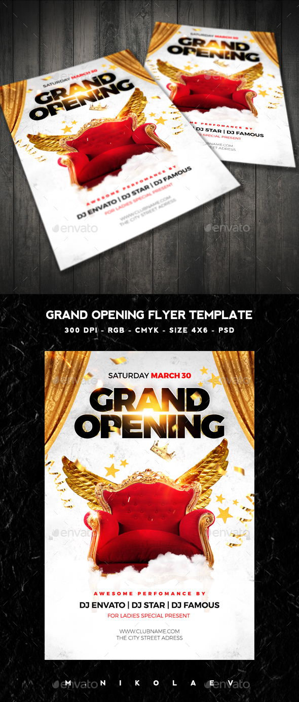Grand Opening Flyer - Clubs & Parties Events