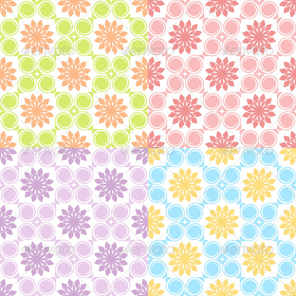 Set of Four Seamless Patterns. - Patterns Decorative