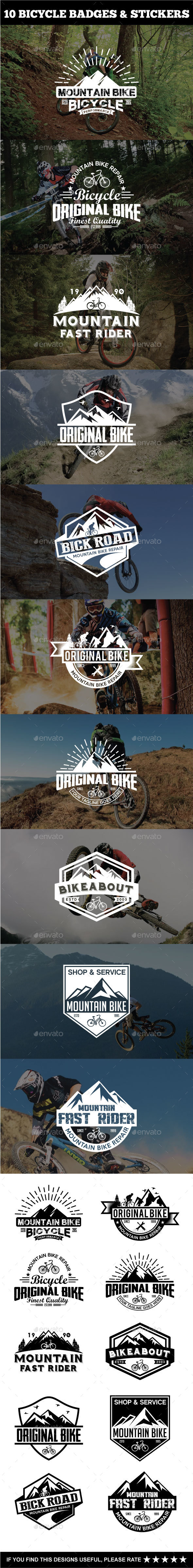 Sport Bicycle Badges & Stickers - Badges & Stickers Web Elements