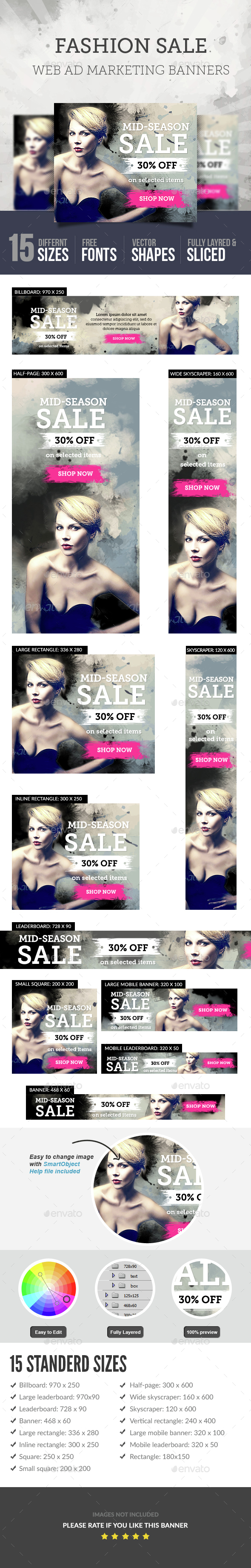Fashion Sale Ad Banners - Banners & Ads Web Elements