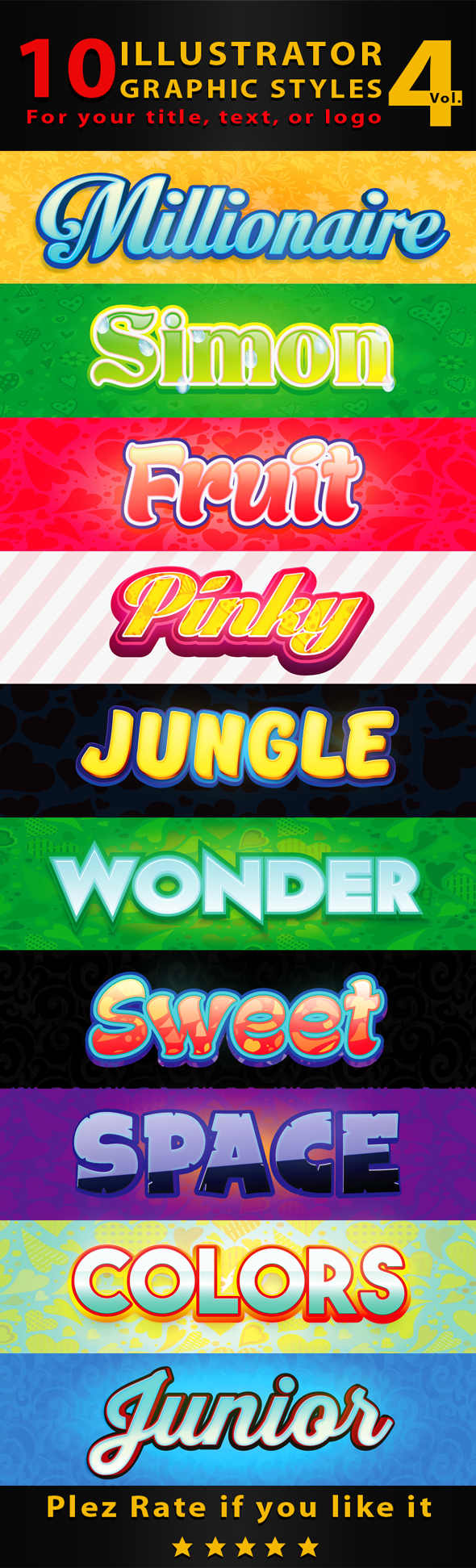 10 Illsutrator Graphic Styles Vol.4 - Styles Illustrator