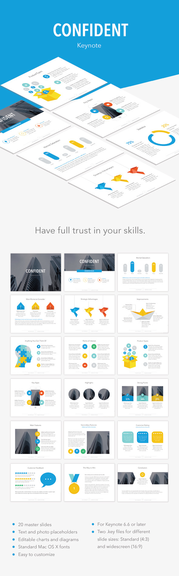 Confident Keynote Template - Abstract Keynote Templates