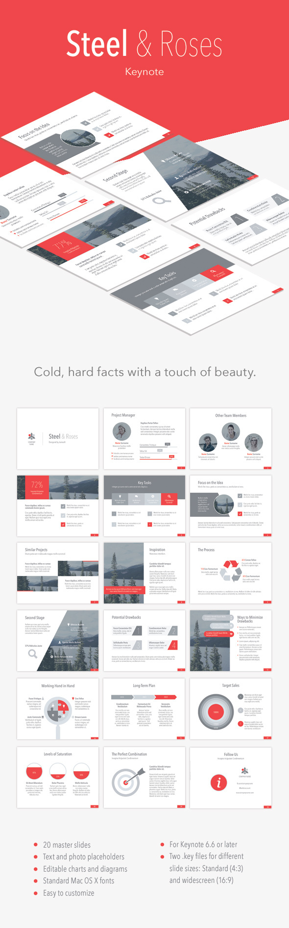 Steel & Roses Keynote Template - Keynote Templates Presentation Templates