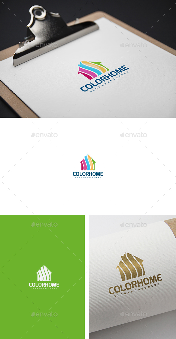 Colorful Painting House Logo - Abstract Logo Templates