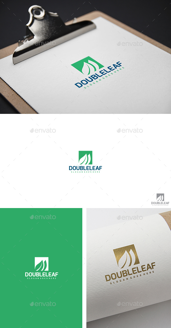 Double Leaf Logo - Nature Logo Templates