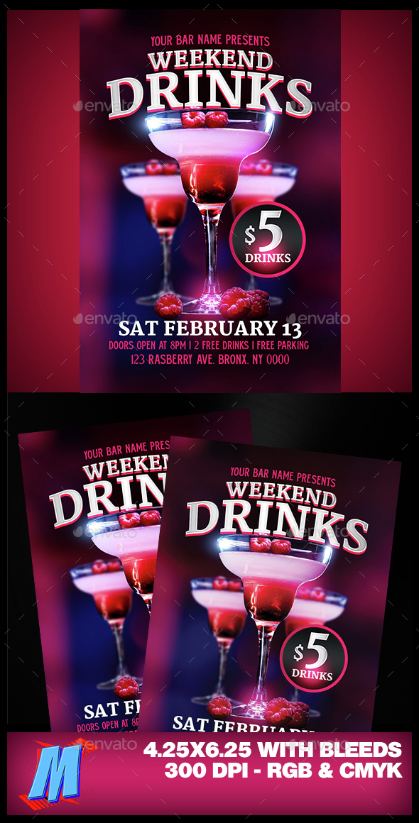 Drinks Flyer Template - Clubs & Parties Events