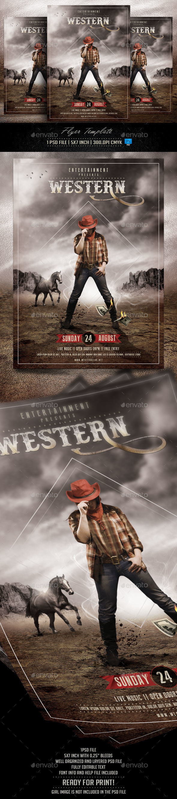 western flyer template by briell graphicriver western flyer template