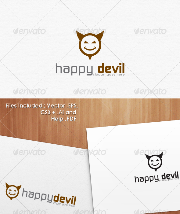 Happy Devil Logo Template Design - Abstract Logo Templates