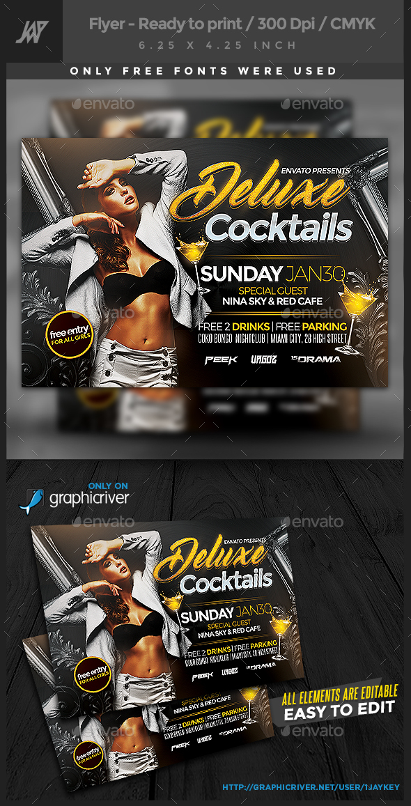 Deluxe Cocktails Party Flyer - Clubs & Parties Events