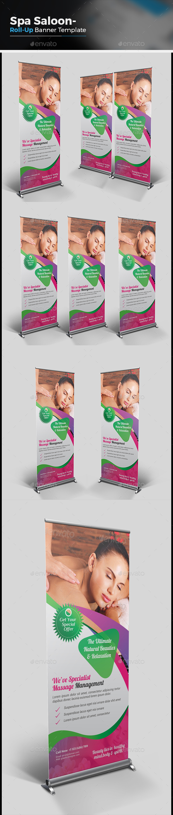 Spa Beauty Salon Roll Up Banner - Signage Print Templates