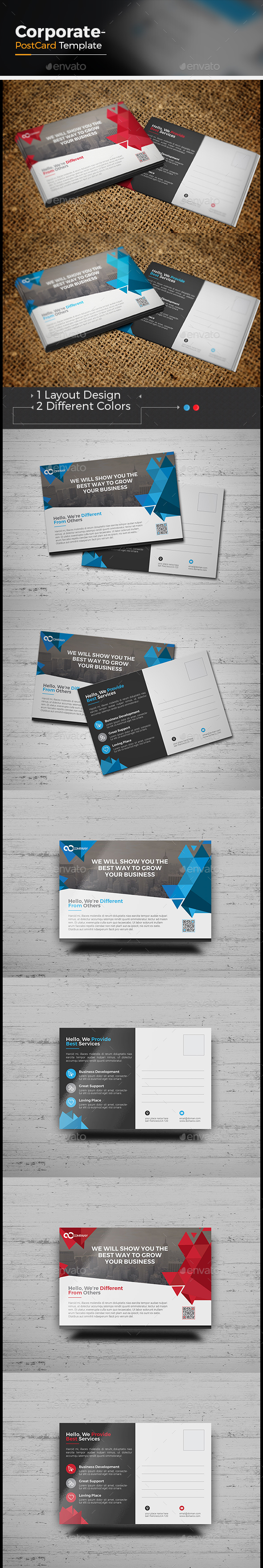 Corporate Postcard Template - Cards & Invites Print Templates