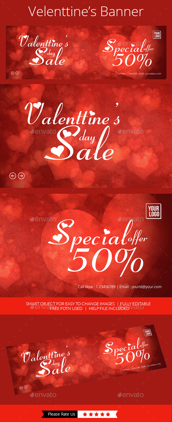 Valentine Offer Slider - Banners & Ads Web Elements