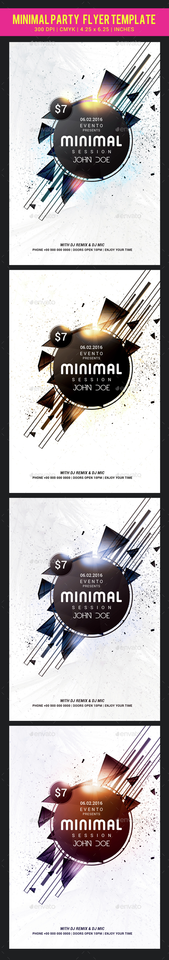Minimal Party Flyer Template - Clubs & Parties Events