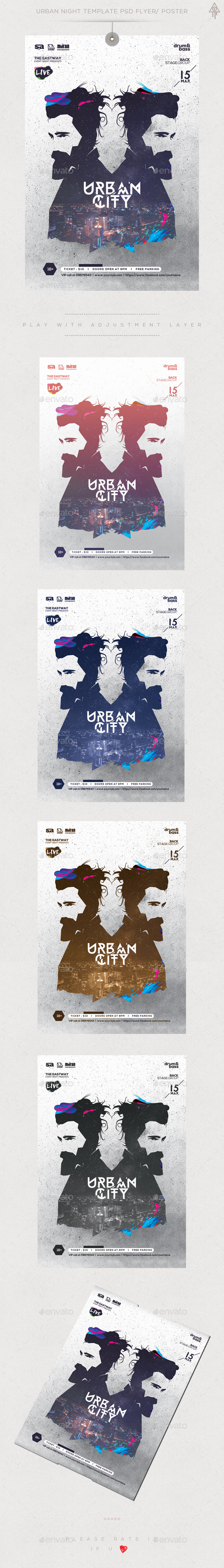 Urban CIty Guest Dj Club Flyer / Poster - Clubs & Parties Events