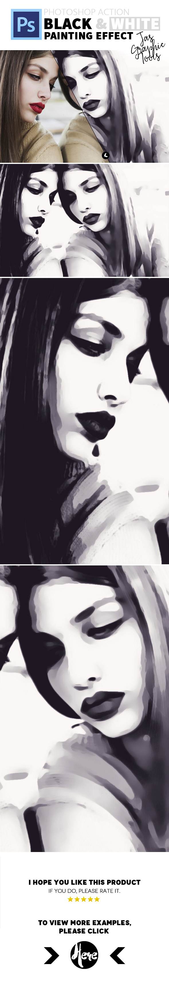 Black & White Painting Effect | Photoshop Action - Actions Photoshop