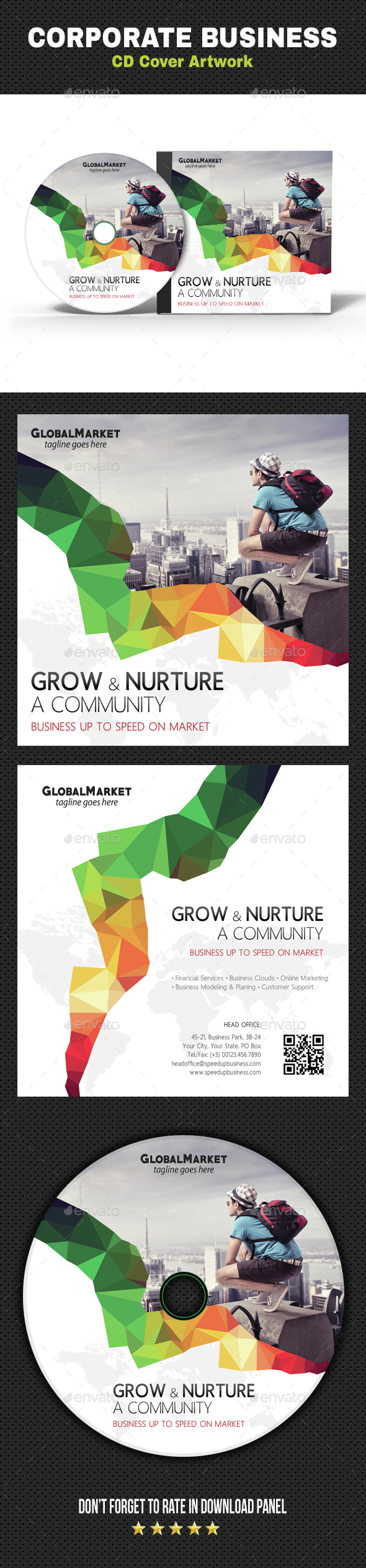 Corporate Business CD Cover Artwork V05 - CD & DVD Artwork Print Templates