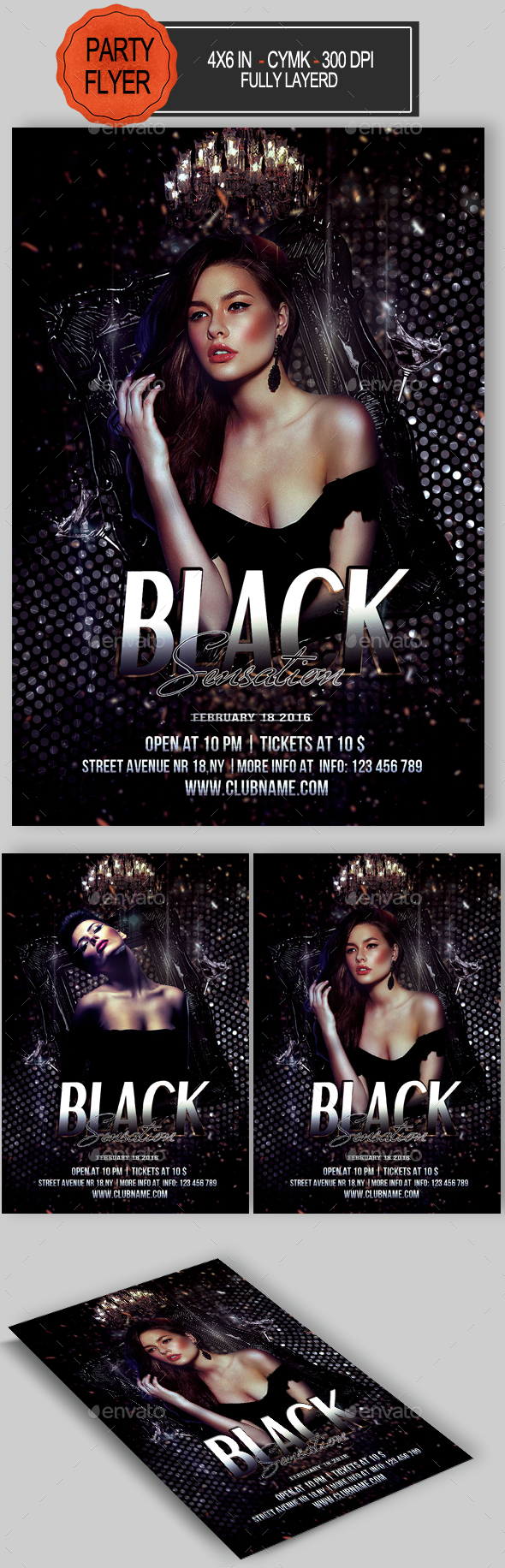 Black Sensation Flyer - Clubs & Parties Events