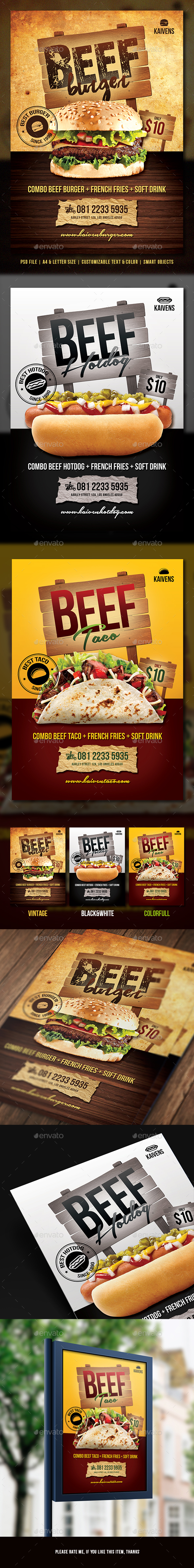 Food Menu Flyer - Food Menus Print Templates