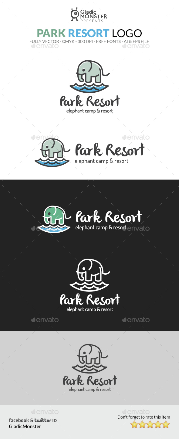 Park Resort Logo - Animals Logo Templates