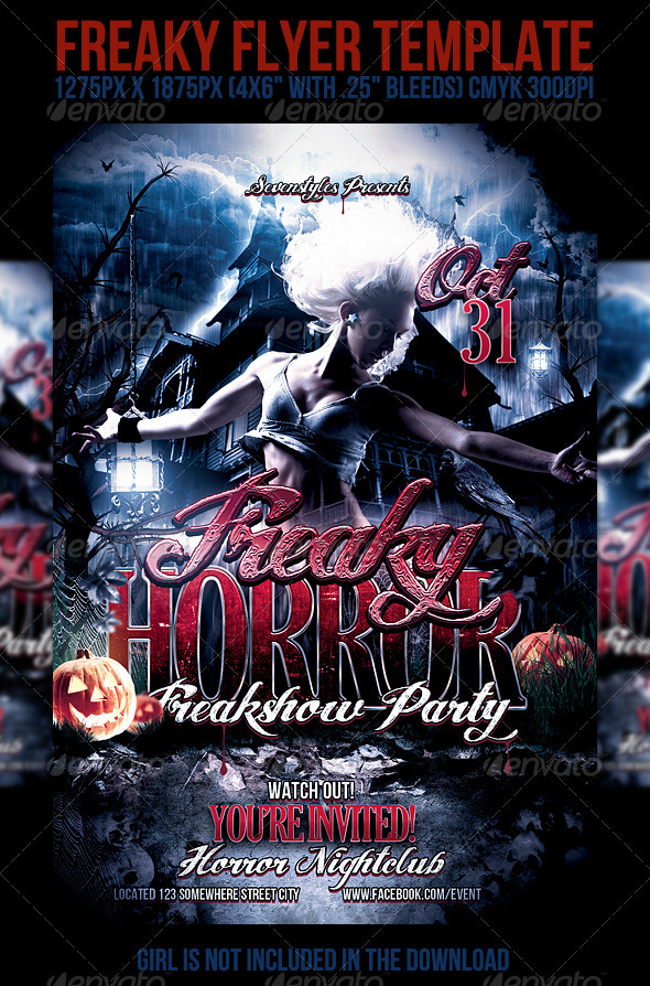 Freaky Flyer Template - Clubs & Parties Events