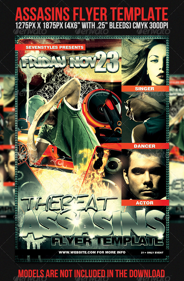 Assasins Flyer Template - Clubs & Parties Events