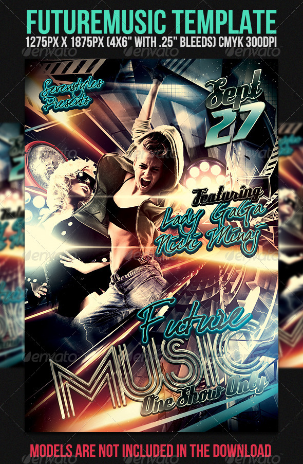 Future Music Flyer Template - Clubs & Parties Events